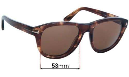 Sunglass Fix Replacement Lenses for Tom Ford Benedict TF520 - 53mm Wide 