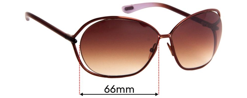 Sunglass Fix Replacement Lenses for Tom Ford Carla TF157 - 66mm Wide