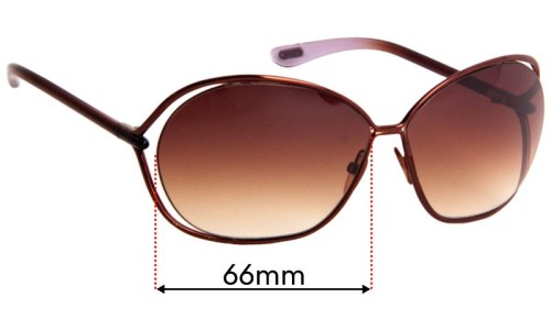 Sunglass Fix Replacement Lenses for Tom Ford Carla TF157 - 66mm Wide 