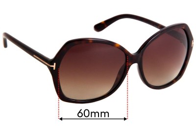 Tom Ford Carola TF328 Replacement Lenses 60mm wide 