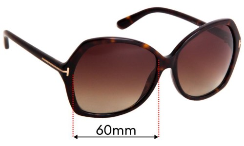 Sunglass Fix Replacement Lenses for Tom Ford Carola TF328 - 60mm Wide 