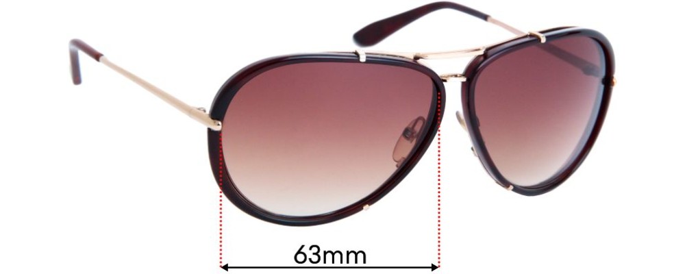 Sunglass Fix Replacement Lenses for Tom Ford Cyrille TF109 - 63mm Wide