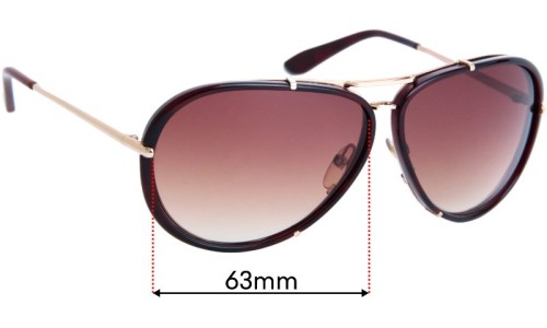 Sunglass Fix Replacement Lenses for Tom Ford Cyrille TF109 - 63mm Wide 