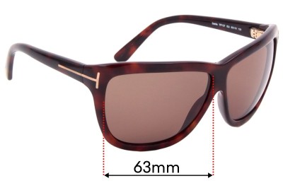 Sunglass Fix Replacement Lenses for Tom Ford Dahlia TF127 - 63mm Wide 
