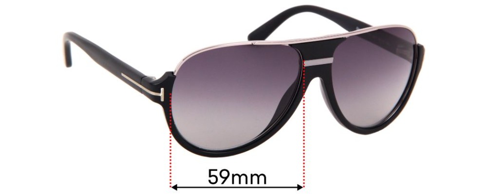 Sunglass Fix Replacement Lenses for Tom Ford Dimitry TF334 - 59mm Wide