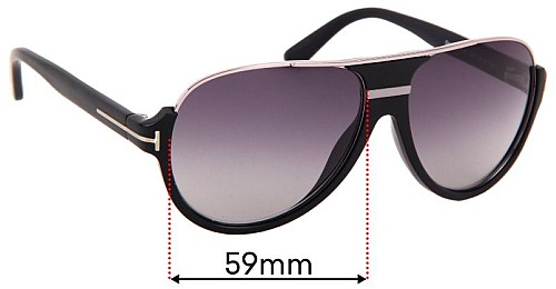 Tom Ford Dimitry TF334 59mm Replacement Lenses