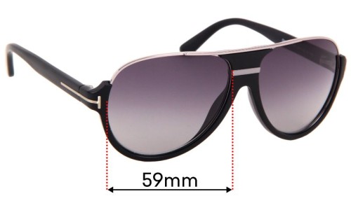 Sunglass Fix Replacement Lenses for Tom Ford Dimitry TF334 - 59mm Wide 