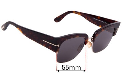 Sunglass Fix Replacement Lenses for Tom Ford Dakota TF554 - 55mm wide 