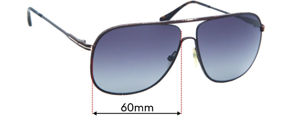 Sunglass Fix Replacement Lenses for Tom Ford Dominic TF451 - 60mm Wide