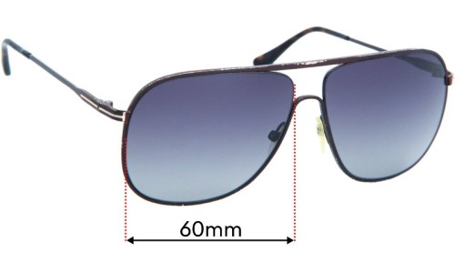 Sunglass Fix Replacement Lenses for Tom Ford Dominic TF451 - 60mm Wide 