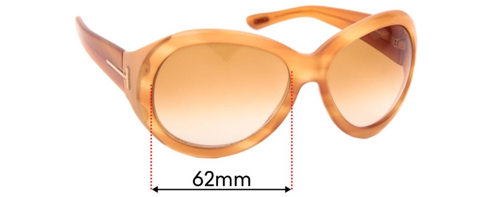 Sunglass Fix Replacement Lenses for Tom Ford Elizabeth TF27 - 62mm Wide