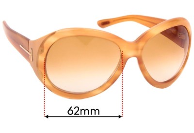 Sunglass Fix Replacement Lenses for Tom Ford Elizabeth TF27 - 62mm wide 