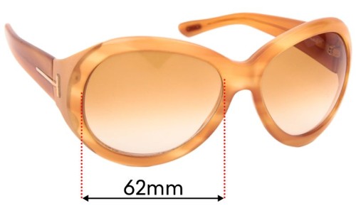 Sunglass Fix Replacement Lenses for Tom Ford Elizabeth TF27 - 62mm Wide 
