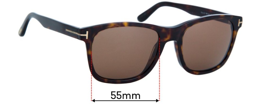 Sunglass Fix Replacement Lenses for Tom Ford Eric-02 TF595 - 55mm Wide