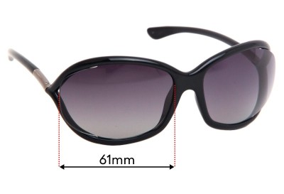 Tom Ford Jennifer FT0008 Replacement Lenses 61mm wide 