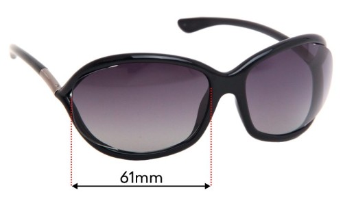 Tom Ford Jennifer FT0008 Replacement Lenses 61mm wide 
