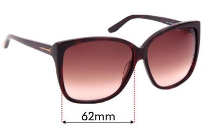Sunglass Fix Replacement Lenses for Tom Ford Lydia TF228 - 61mm Wide 