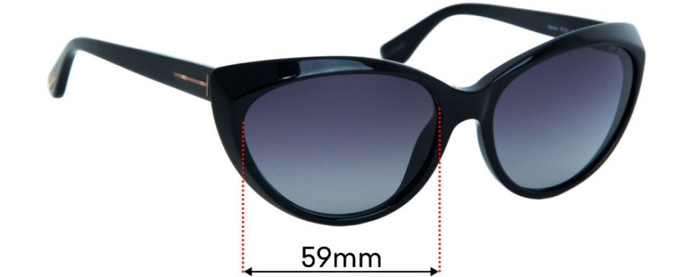 Sunglass Fix Replacement Lenses for Tom Ford Martina TF231 - 59mm Wide