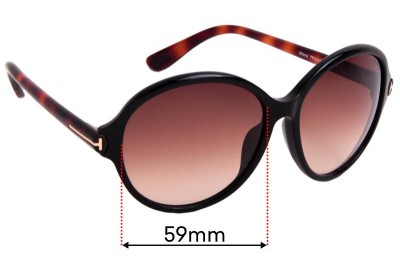 Sunglass Fix Replacement Lenses for Tom Ford Milena TF9343 - 59mm Wide 