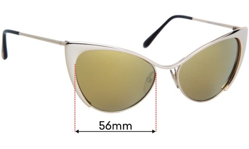 Sunglass Fix Replacement Lenses for Tom Ford Nastasya TF304 - 56mm Wide 