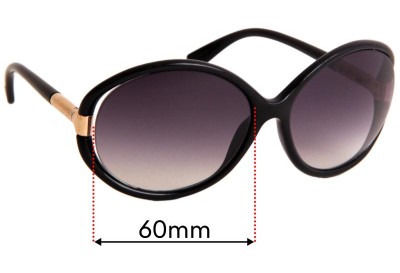 Tom Ford Sandrine TF124 Replacement Sunglass Lenses - 60mm Wide 