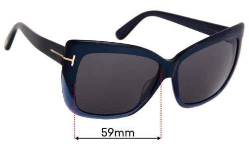 Sunglass Fix Replacement Lenses for Tom Ford Irina TF390 - 59mm Wide 
