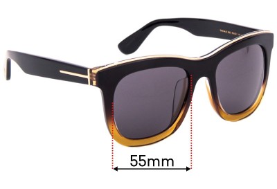 Sunglass Fix Replacement Lenses for Tom Ford TF414-D - 55mm wide 