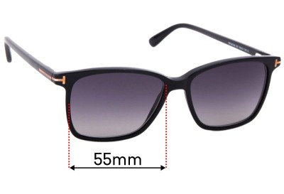 Sunglass Fix Replacement Lenses for Tom Ford TF5478-B - 55mm wide 