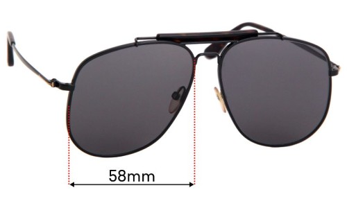 Sunglass Fix Replacement Lenses for Tom Ford Connor-02 TF557 - 58mm Wide 