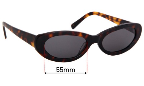 Sunglass Fix Replacement Lenses for Vehla Willow - 55mm Wide 