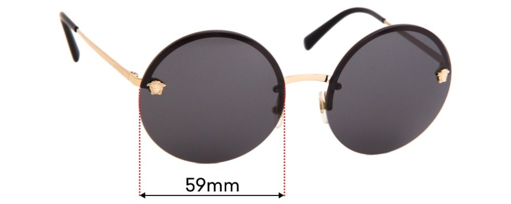 Sunglass Fix Replacement Lenses for Versace MOD 2176 - 59mm Wide