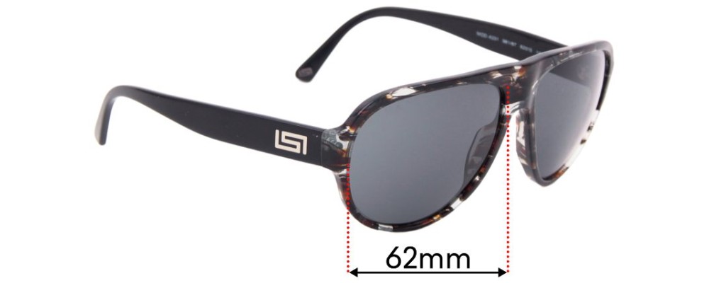 Sunglass Fix Replacement Lenses for Versace MOD 4231  - 62mm Wide