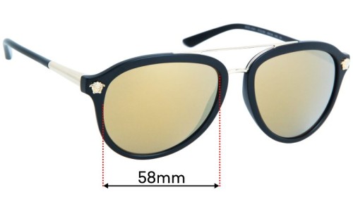Sunglass Fix Replacement Lenses for Versace MOD 4341 - 58mm wide 
