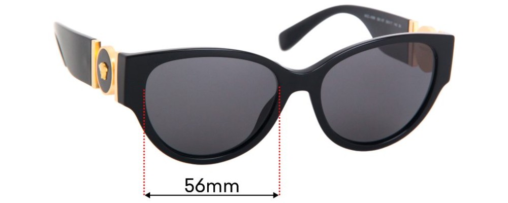 Sunglass Fix Replacement Lenses for Versace MOD 4368 - 56mm Wide