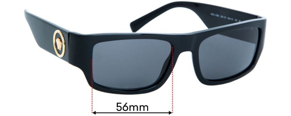 Sunglass Fix Replacement Lenses for Versace MOD 4385 - 56mm Wide