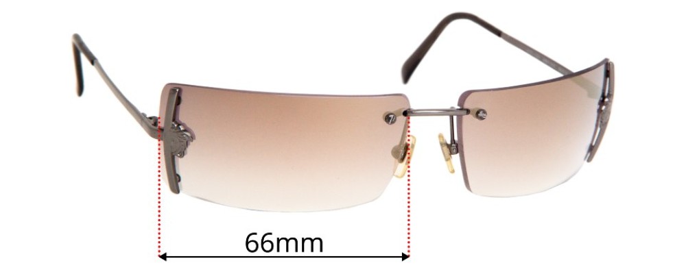 Sunglass Fix Replacement Lenses for Versace MOD N29  - 66mm Wide