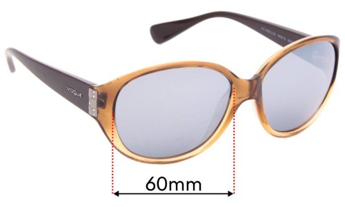Vogue  VO2760-SB  Replacement Lenses 60mm wide 