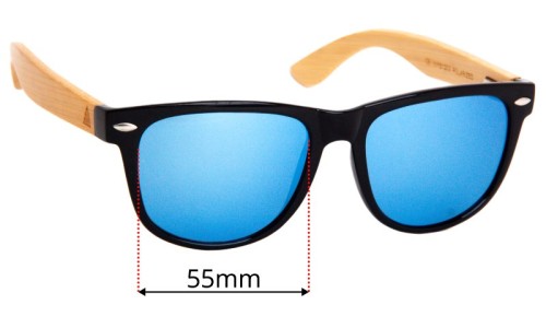 Sunglass Fix Replacement Lenses for Wudn WPB1203 - 55mm Wide 