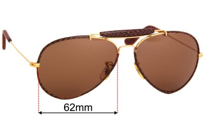 Ray Ban B&L Outdoorsman Leather Replacement Lenses 62mm wide 