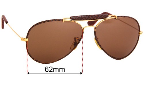 Sunglass Fix Replacement Lenses for Ray Ban B&L Outdoorsman Leather - 62mm Wide 