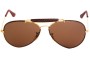Sunglass Fix Replacement Lenses for Ray Ban Aviators B&L Outdoorsman Leather - Front View 