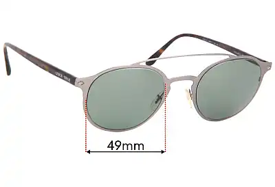Giorgio Armani AR 6041 Replacement Lenses 49mm wide 