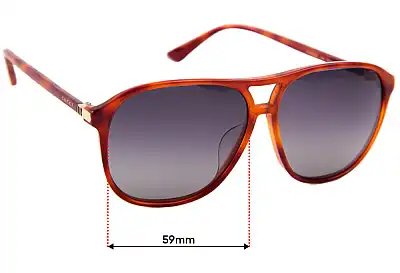 Gucci GG0016/S/A Replacement Lenses 59mm wide 