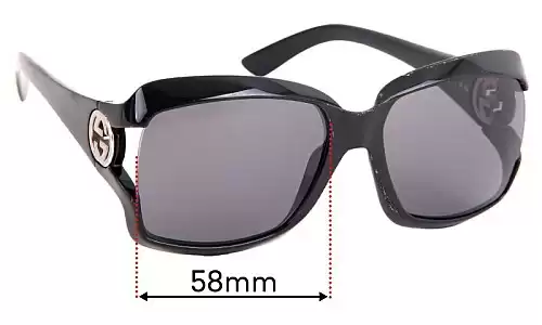 Sunglass Fix Replacement Lenses for Gucci GG2598 - 58mm Wide 