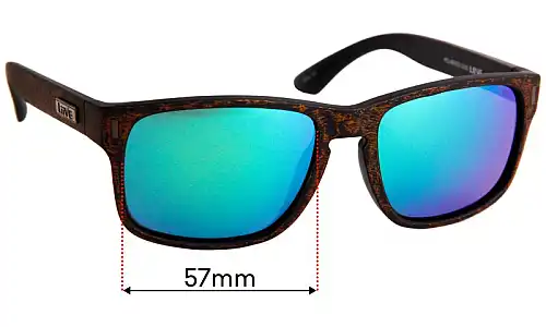 Sunglass Fix Lentes de Repuesto para Liive The Lewy - 57mm Wide 