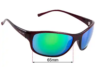 Police S1668 Replacement Lenses 65mm wide 