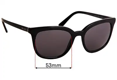 Prada SPR03X Ersatzgläser 53mm wide 