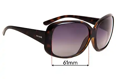 Prada SPR25N Ersatzgläser 61mm wide 