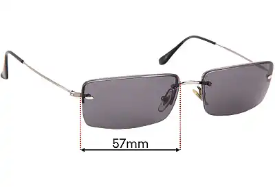 Ray-Ban RB3199 Rimless Rectangle Replacement Lenses 57mm wide 