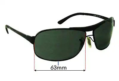 Ray-Ban RB3323 Replacement Lenses 63mm wide 